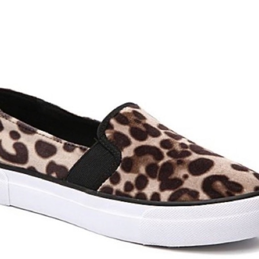 Mix no 6 Gilley Velvet Leopard Slip-on Sneakers Sz 8.5